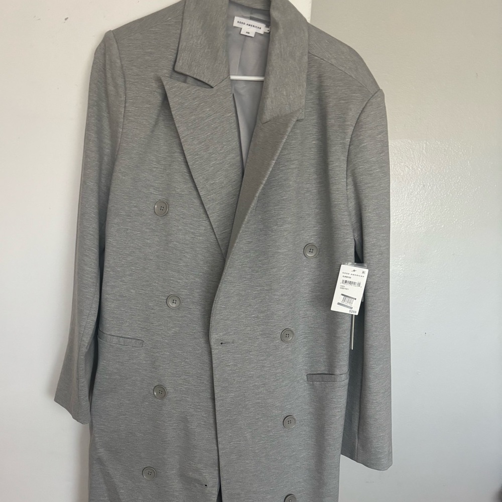 Good American Gray Trench Coat